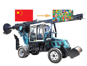 中国出口打桩机到非洲