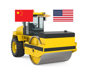 中国出口压路机到美国